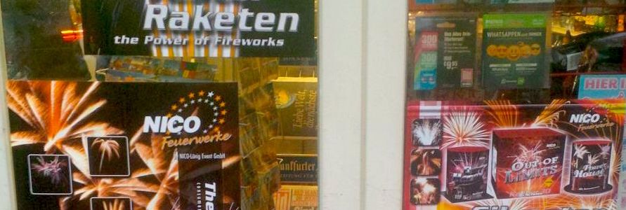 Shop selling fireworks in Berlin for New Year's Eve